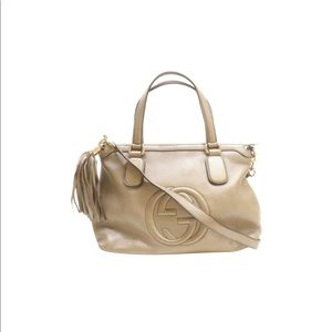 Gold Gucci Soho Leather Handbag/Cross Body Bag